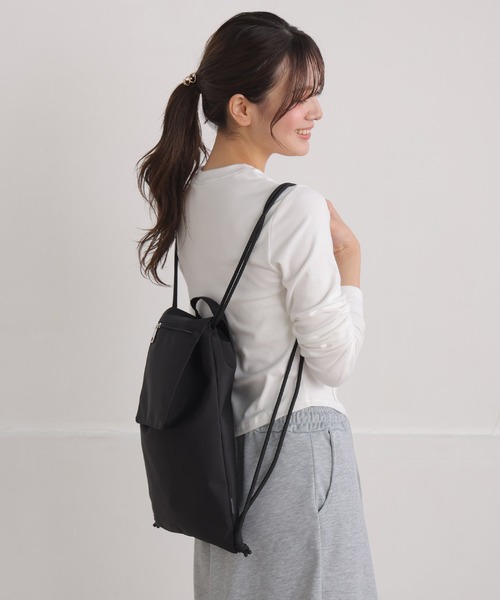 ALTROSE（アルトローズ）の「ナップサック リュック リュックサック マット（バックパック/リュック・レディース・ライトグレー/アイボリー/ブラック・FREE）」の15枚目の写真
