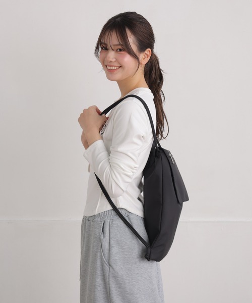 ALTROSE（アルトローズ）の「ナップサック リュック リュックサック マット（バックパック/リュック・レディース・ライトグレー/アイボリー/ブラック・FREE）」の16枚目の写真