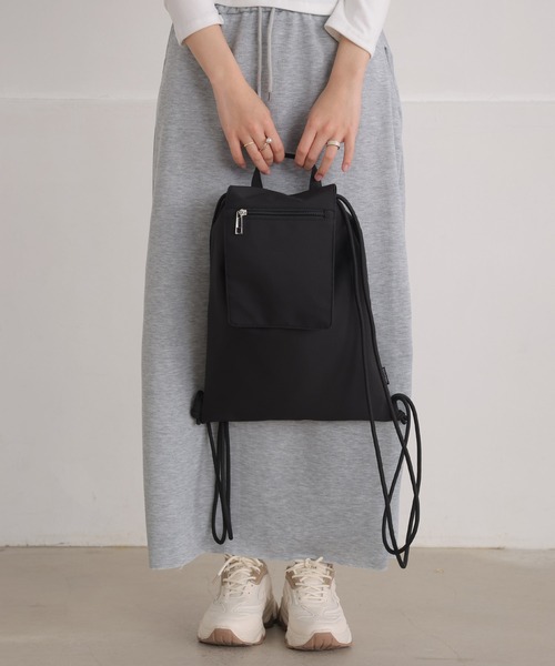 ALTROSE（アルトローズ）の「ナップサック リュック リュックサック マット（バックパック/リュック・レディース・ライトグレー/アイボリー/ブラック・FREE）」の19枚目の写真