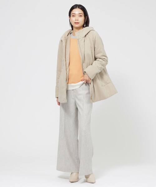 EVEX by KRIZIA(エヴェックスバイクリツィア)の「【L】【カタログ掲載品】シンダウンコート(ステンカラーコート・レディース・ダークネイビー・44/46)」の3枚目の写真