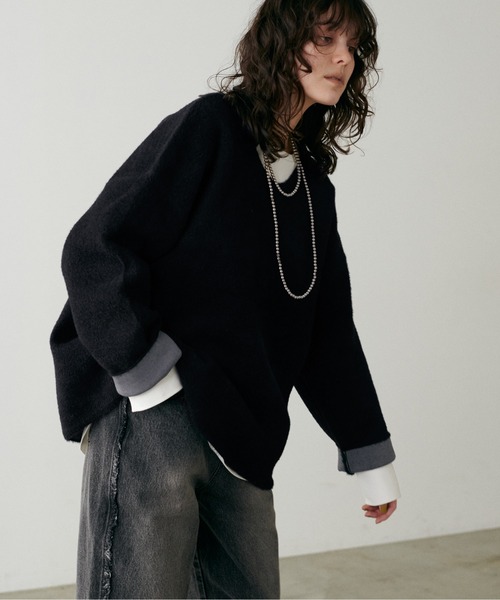 LARUTA(ラルータ)の「【LARUTA】フェレットタッチシャギー接結2WAYニット(ニット/セーター・レディース・チャコールグレー/グレイッシュベージュ/ブラック/ピンク・FREE)」の20枚目の写真