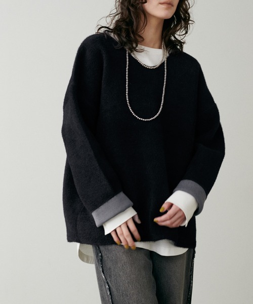 LARUTA(ラルータ)の「【LARUTA】フェレットタッチシャギー接結2WAYニット(ニット/セーター・レディース・チャコールグレー/グレイッシュベージュ/ブラック/ピンク・FREE)」の19枚目の写真