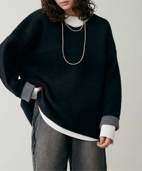 LARUTA(ラルータ)の「【LARUTA】フェレットタッチシャギー接結2WAYニット(ニット/セーター・レディース・チャコールグレー/グレイッシュベージュ/ブラック/ピンク・FREE)」の18枚目の写真