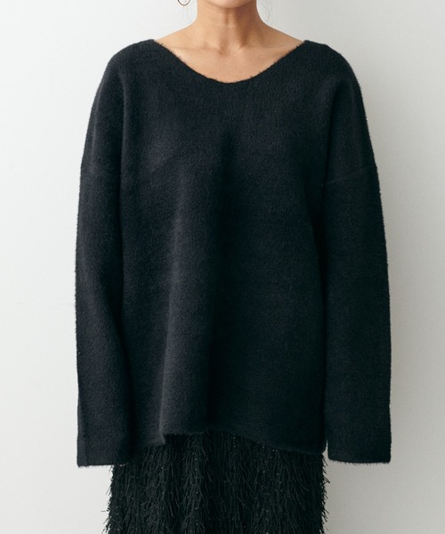 LARUTA(ラルータ)の「【LARUTA】フェレットタッチシャギー接結2WAYニット(ニット/セーター・レディース・チャコールグレー/グレイッシュベージュ/ブラック/ピンク・FREE)」の11枚目の写真
