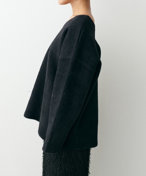 LARUTA(ラルータ)の「【LARUTA】フェレットタッチシャギー接結2WAYニット(ニット/セーター・レディース・チャコールグレー/グレイッシュベージュ/ブラック/ピンク・FREE)」の12枚目の写真