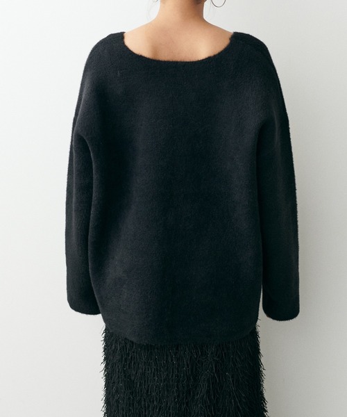 LARUTA(ラルータ)の「【LARUTA】フェレットタッチシャギー接結2WAYニット(ニット/セーター・レディース・チャコールグレー/グレイッシュベージュ/ブラック/ピンク・FREE)」の13枚目の写真