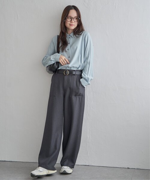 LBC(エルビーシー)の「綿レーヨンメタルボタンシャツ(シャツ/ブラウス・レディース・ホワイト/ライトブルー/チャコールグレー・L/M)」の9枚目の写真