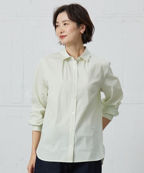 J.PRESS(ジェイプレス)の「【洗える】BEZ VEGA シャツカラー ブラウス(シャツ/ブラウス・レディース・イエロー系1/サックスブルー系1/ピンク系1・9/11)」の3枚目の写真