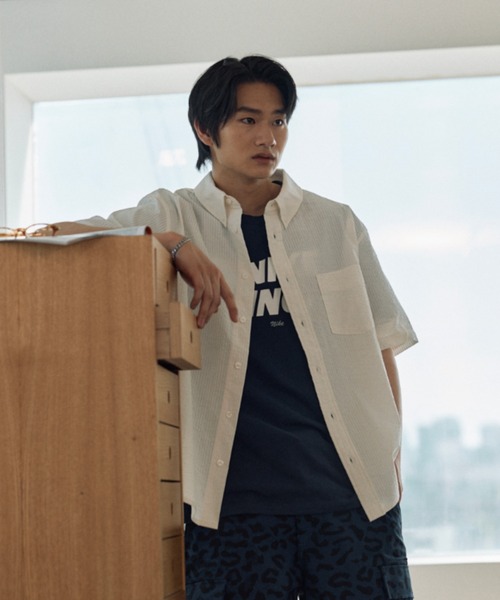 セール】ナイキ ライフ メンズ ショートスリーブ シアサッカー ボタン