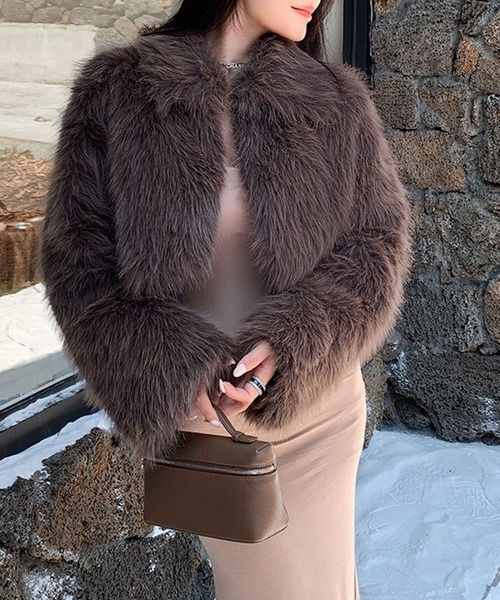 ルネ♡エコファー　ショートコート フェイクファーショートコート（その他アウター）｜leune（ルネ）