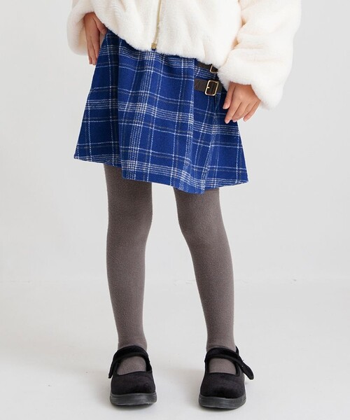 BRANSHES(ブランシェス)の「シャギーチェックスカート(スカート・キッズ・レッド/ブルー・90/100/110/120/130/140/150)」の2枚目の写真