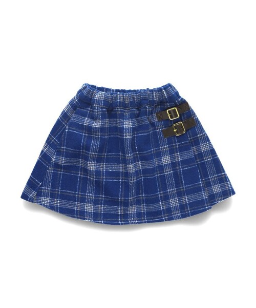 BRANSHES(ブランシェス)の「シャギーチェックスカート(スカート・キッズ・レッド/ブルー・90/100/110/120/130/140/150)」の3枚目の写真