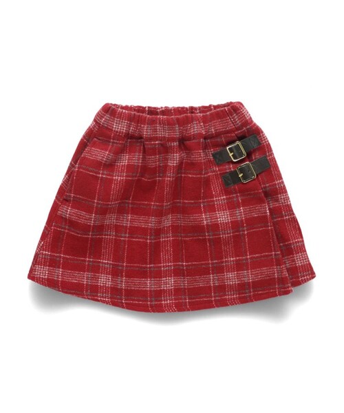 BRANSHES(ブランシェス)の「シャギーチェックスカート(スカート・キッズ・レッド/ブルー・90/100/110/120/130/140/150)」の5枚目の写真