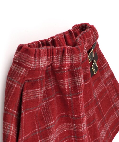 BRANSHES(ブランシェス)の「シャギーチェックスカート(スカート・キッズ・レッド/ブルー・90/100/110/120/130/140/150)」の6枚目の写真