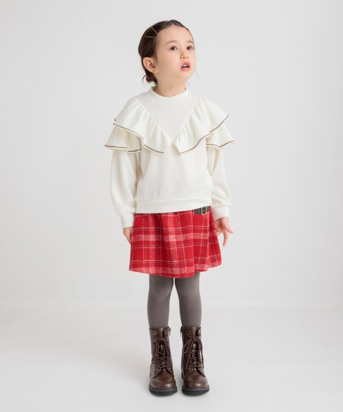 BRANSHES(ブランシェス)の「シャギーチェックスカート(スカート・キッズ・レッド/ブルー・90/100/110/120/130/140/150)」の15枚目の写真