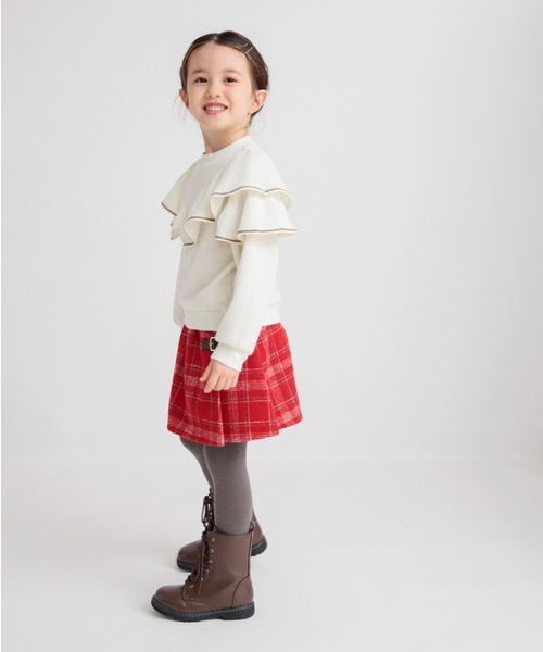 BRANSHES(ブランシェス)の「シャギーチェックスカート(スカート・キッズ・レッド/ブルー・90/100/110/120/130/140/150)」の16枚目の写真