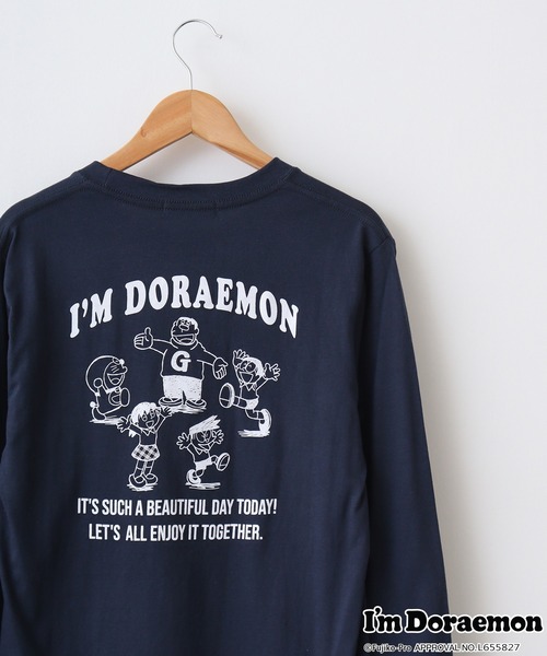 sanrio(サンリオ)の「I'm Doraemon長袖Tシャツ(Tシャツ/カットソー・メンズ・ブラック/オフホワイト/ネイビー/ブルーグレー/オートミール/ネイビー系・LL/M/L)」の5枚目の写真