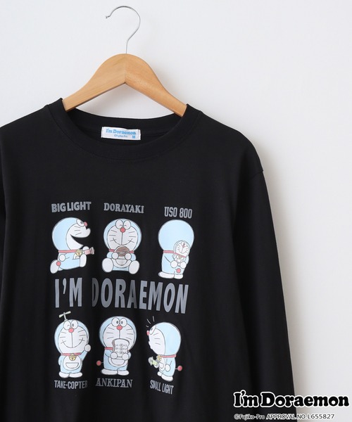 sanrio(サンリオ)の「I'm Doraemon長袖Tシャツ(Tシャツ/カットソー・メンズ・ブラック/オフホワイト/ネイビー/ブルーグレー/オートミール/ネイビー系・LL/M/L)」の1枚目の写真