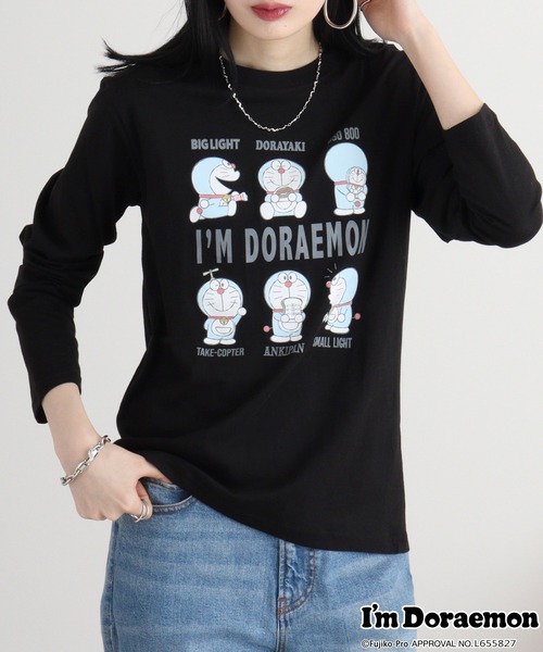 sanrio(サンリオ)の「I'm Doraemon長袖Tシャツ(Tシャツ/カットソー・メンズ・ブラック/オフホワイト/ネイビー/ブルーグレー/オートミール/ネイビー系・LL/M/L)」の16枚目の写真