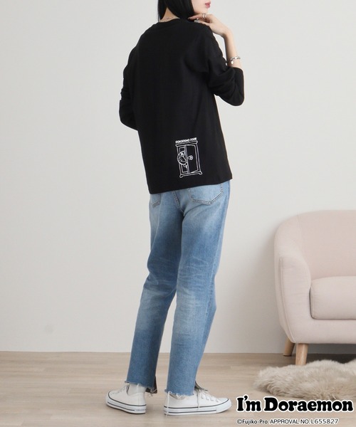 sanrio(サンリオ)の「I'm Doraemon長袖Tシャツ(Tシャツ/カットソー・メンズ・ブラック/オフホワイト/ネイビー/ブルーグレー/オートミール/ネイビー系・LL/M/L)」の9枚目の写真
