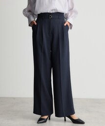 THE SHOP TK | 【ONOFF活躍/セレモニー/通勤】CAVIAN タックワイドパンツ/洗える(その他パンツ)