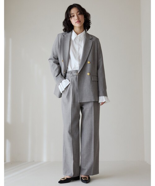 THE SHOP TK （ザ ショップ ティーケー ）の「【ONOFF活躍／セレモニー／通勤】CAVIAN タックワイドパンツ／洗える（その他パンツ・レディース・ネイビー/チャコールグレー・11/13/12）」の4枚目の写真