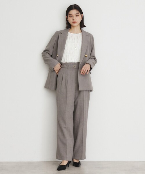 THE SHOP TK （ザ ショップ ティーケー ）の「【ONOFF活躍／セレモニー／通勤】CAVIAN タックワイドパンツ／洗える（その他パンツ・レディース・ネイビー/チャコールグレー・11/13/12）」の9枚目の写真