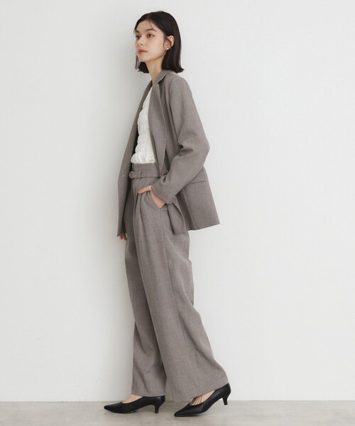 THE SHOP TK （ザ ショップ ティーケー ）の「【ONOFF活躍／セレモニー／通勤】CAVIAN タックワイドパンツ／洗える（その他パンツ・レディース・ネイビー/チャコールグレー・11/13/12）」の10枚目の写真