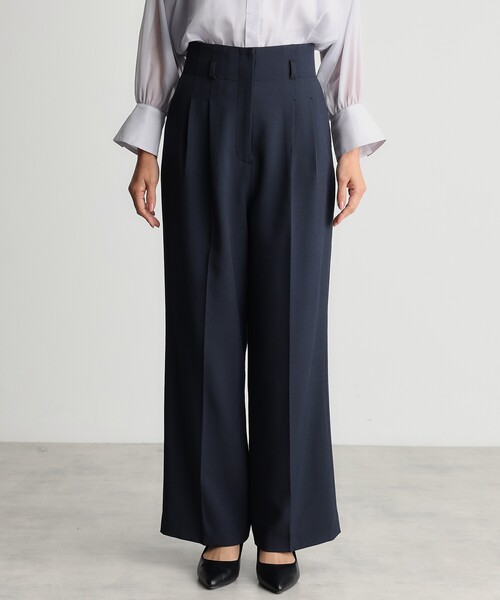 THE SHOP TK （ザ ショップ ティーケー ）の「【ONOFF活躍／セレモニー／通勤】CAVIAN タックワイドパンツ／洗える（その他パンツ・レディース・ネイビー/チャコールグレー・11/13/12）」の13枚目の写真