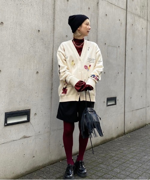 日本最大級 LITTLE FUNNY FACE KNIT CARDIGAN（カーディガン/ボレロ トップス