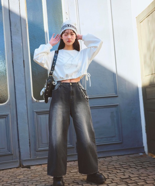 repipi armario（レピピ アルマリオ）の「【おうちで洗える】RAロゴビーニー（ニットキャップ/ビーニー・キッズ・グレー/ブラック・FREE）」の3枚目の写真