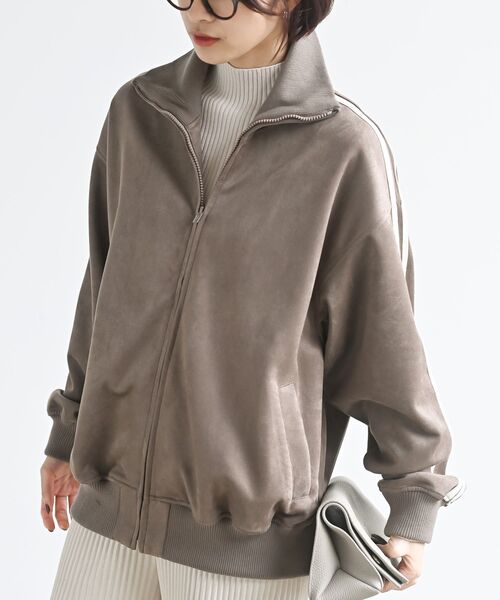 rps(アールピーエス)の「スエードポンチトラックジャケット(ブルゾン・レディース・モカ/チャコールグレー/グレイッシュベージュ/アイボリー/ブラック/ホワイト系その他4/ブラウン・フリー)」の6枚目の写真