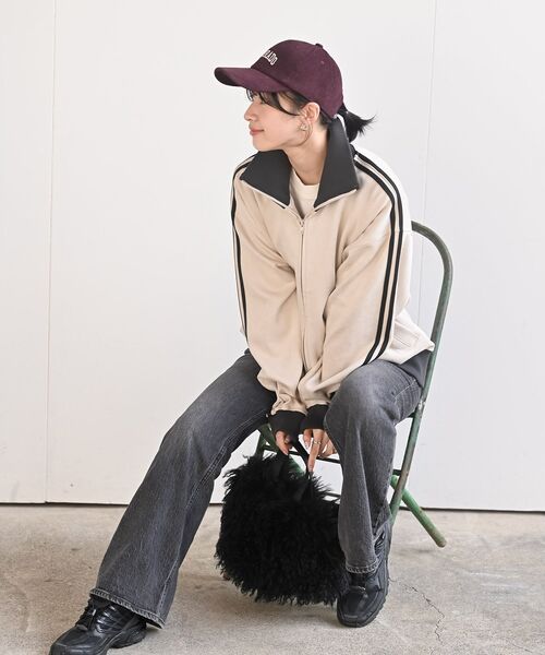 rps(アールピーエス)の「スエードポンチトラックジャケット(ブルゾン・レディース・モカ/チャコールグレー/グレイッシュベージュ/アイボリー/ブラック/ホワイト系その他4/ブラウン・フリー)」の21枚目の写真