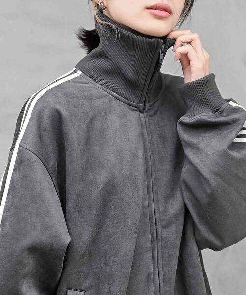 rps(アールピーエス)の「スエードポンチトラックジャケット(ブルゾン・レディース・モカ/チャコールグレー/グレイッシュベージュ/アイボリー/ブラック/ホワイト系その他4/ブラウン・フリー)」の13枚目の写真