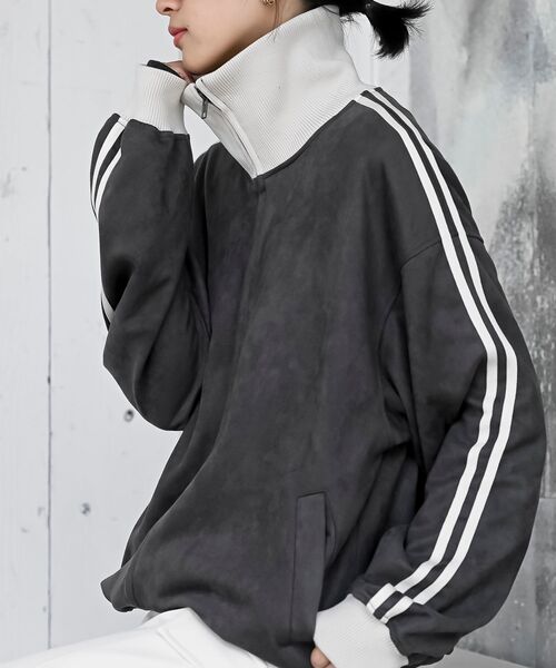 rps(アールピーエス)の「スエードポンチトラックジャケット(ブルゾン・レディース・モカ/チャコールグレー/グレイッシュベージュ/アイボリー/ブラック/ホワイト系その他4/ブラウン・フリー)」の19枚目の写真