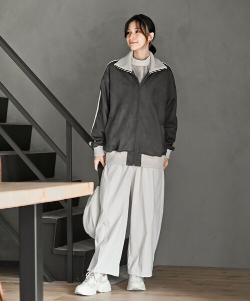 rps(アールピーエス)の「スエードポンチトラックジャケット(ブルゾン・レディース・モカ/チャコールグレー/グレイッシュベージュ/アイボリー/ブラック/ホワイト系その他4/ブラウン・フリー)」の20枚目の写真