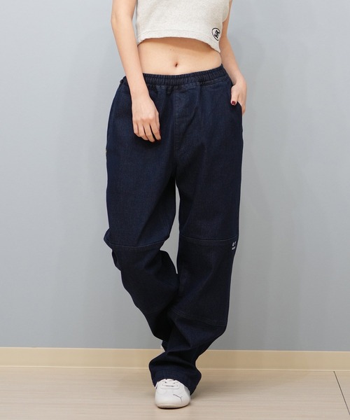 ELEMENT(エレメント)の「ELEMENT/エレメント ダブルニーデニム ユニセックスBF023-709(デニムパンツ・レディース・スミクロ/ライトインディゴブルー/インディゴブルー・FREE)」の2枚目の写真