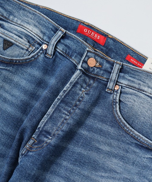 Guess（ゲス）の「GUESS MID RISE SLIM STRAIGHT-PHILIP スリムジーンズ（デニムパンツ・メンズ・インディゴブルー・29inch/30inch/31inch/32inch）」の4枚目の写真