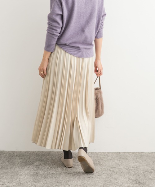 URBAN RESEARCH DOORS（アーバンリサーチドアーズ）の「ツイルプリーツスカート（スカート・レディース・アイボリー/ブラウン系その他/ブラック・MEDIUM）」の7枚目の写真