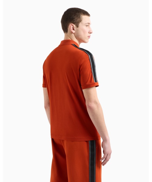 EMPORIO ARMANI EA7（エンポリオアルマーニイーエーセブン）の「【エンポリオ アルマーニ EA7】Logo Series ポロシャツ コットンジャージー（ポロシャツ・メンズ・キナリ/ブラック/オレンジ系・MEDIUM/LARGE/SMALL/X-LARGE/XX-LARGE/XXX-LARGE/X-SMALL）」の6枚目の写真