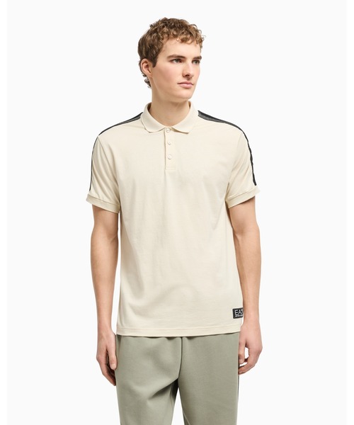 EMPORIO ARMANI EA7（エンポリオアルマーニイーエーセブン）の「【エンポリオ アルマーニ EA7】Logo Series ポロシャツ コットンジャージー（ポロシャツ・メンズ・キナリ/ブラック/オレンジ系・MEDIUM/LARGE/SMALL/X-LARGE/XX-LARGE/XXX-LARGE/X-SMALL）」の8枚目の写真