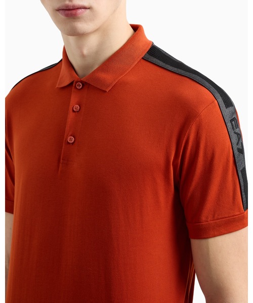 EMPORIO ARMANI EA7（エンポリオアルマーニイーエーセブン）の「【エンポリオ アルマーニ EA7】Logo Series ポロシャツ コットンジャージー（ポロシャツ・メンズ・キナリ/ブラック/オレンジ系・MEDIUM/LARGE/SMALL/X-LARGE/XX-LARGE/XXX-LARGE/X-SMALL）」の11枚目の写真