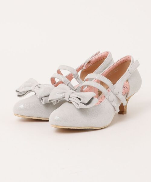 YOSUKE（ヨースケ）の「「YOSUKE/ヨースケ」ポインティッドトゥリボンパンプス（パンプス・レディース・シルバー/ブラック×ホワイト/オフホワイト/ブラック・LL/L/M/S）」の4枚目の写真