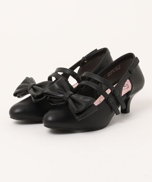 YOSUKE（ヨースケ）の「「YOSUKE/ヨースケ」ポインティッドトゥリボンパンプス（パンプス・レディース・シルバー/ブラック×ホワイト/オフホワイト/ブラック・LL/L/M/S）」の2枚目の写真