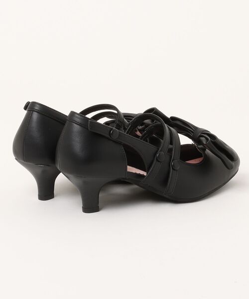 YOSUKE（ヨースケ）の「「YOSUKE/ヨースケ」ポインティッドトゥリボンパンプス（パンプス・レディース・シルバー/ブラック×ホワイト/オフホワイト/ブラック・LL/L/M/S）」の5枚目の写真