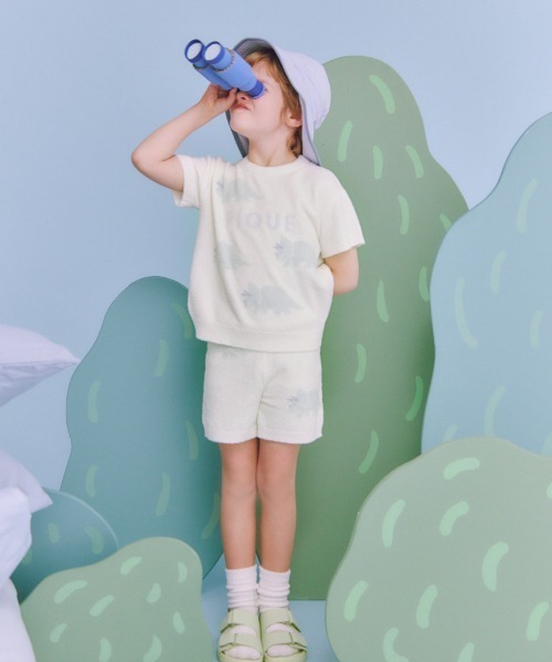 ジェラートピケ スムーズィーダイナソープルオーバー＆ショートパンツセット ONLINE限定】スムーズィートリム半袖プルオーバー＆ショートパンツ