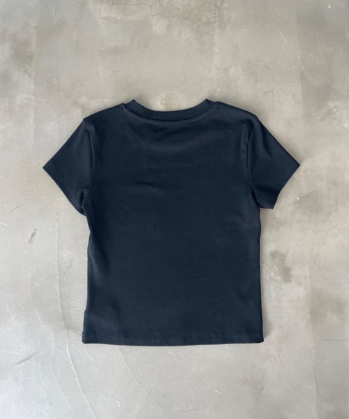 SHAGGIE(シャギー)の「フロックプリントミニタイトTEEシャツ(Tシャツ/カットソー・レディース・ブラック/グレー/ライトブルー/ホワイト/ピンク・FREE)」の14枚目の写真