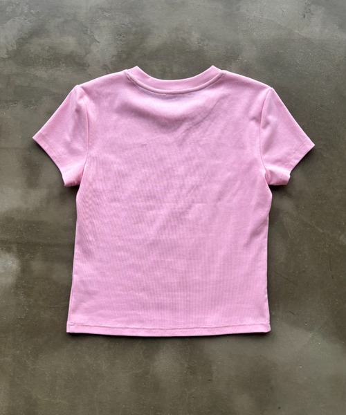 SHAGGIE(シャギー)の「フロックプリントミニタイトTEEシャツ(Tシャツ/カットソー・レディース・ブラック/グレー/ライトブルー/ホワイト/ピンク・FREE)」の20枚目の写真