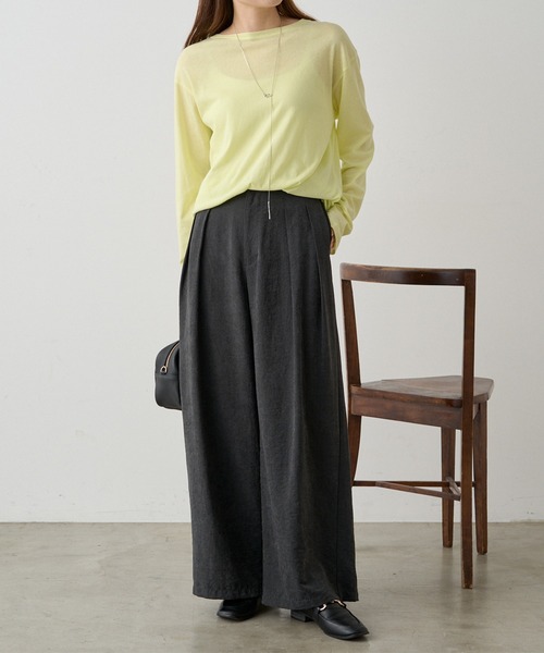 PUAL CE CIN（ピュアルセシン）の「コットンシアーカットソー（Tシャツ/カットソー・レディース・イエロー/ピンク/オフホワイト/ブラック/サックスブルー・FREE）」の17枚目の写真