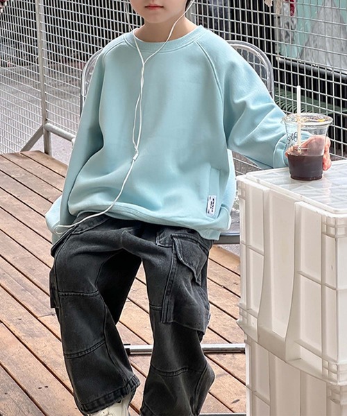 aimoha（アイモハ）の「【aimoha-KIDS-】スウェット（スウェット・キッズ・ブルー・90/100/110/120/130/140/150/160）」の2枚目の写真